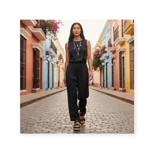 UGG 𖤐 April Leather Espadrille Platform Sandal 𖤐 Black 𖤐 10M 41 𖤐 Worn Twice 𖤐